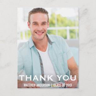 Graduation Thank You Modern Photo Postcard WBB