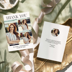 Graduation Thank you Photo Collage Modern Class Card