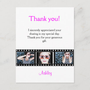 Graduation Thank You Photo Note Card Filmstrip