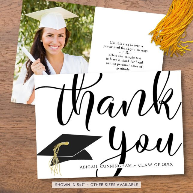 Graduation THANK YOU Photo Script Grad Cap (Creator Uploaded)