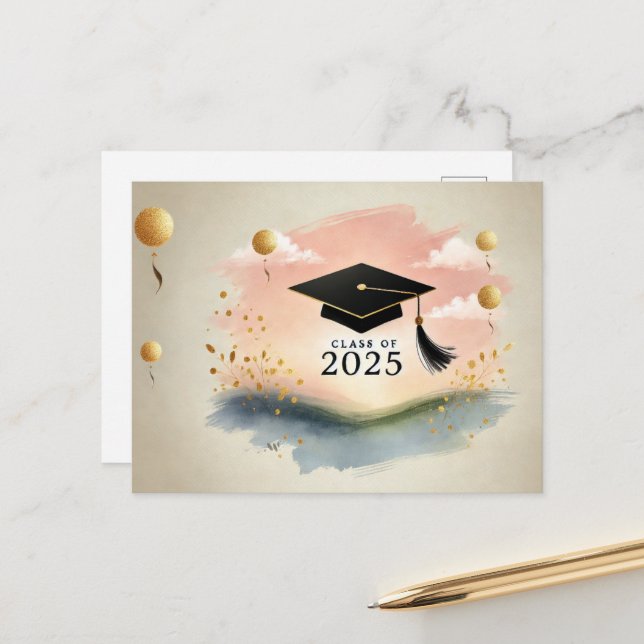  Graduation Thank You Postcard (Front/Back In Situ)