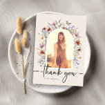 Graduation Thank You Postcard<br><div class="desc">Graduation Thank You Postcard. This stylish & elegant graduation thank you postcard features gorgeous hand-painted watercolor wildflowers arranged as a lovely bouquet and elegant calligraphy script. Find matching products in the Boho Wildflower Graduation Collection.</div>