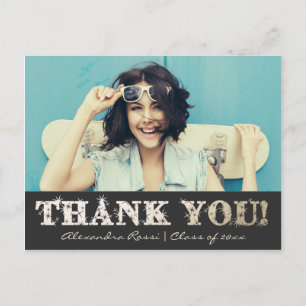 Graduation Thank You Postcard Gold