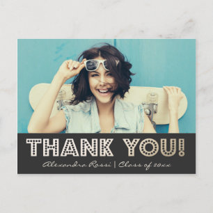 Graduation Thank You Postcard Gold