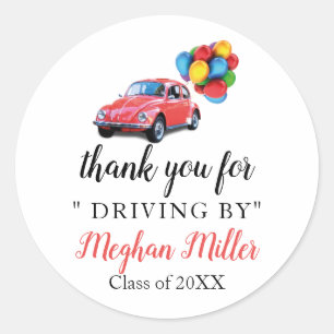 Graduation Thank you red car sticker