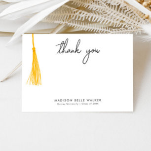 Graduation Thank You Yellow Tassel Card