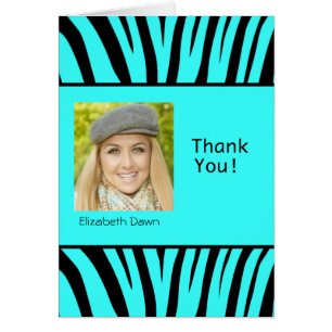 Graduation Thank You Zebra Photo Card
