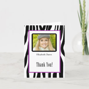 Graduation Thank You Zebra Photo Card
