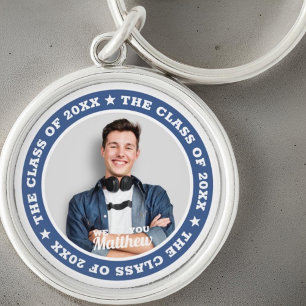 Graduation The Class of 20XX Modern Custom Photo Key Ring