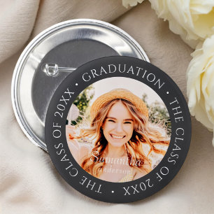 Graduation The Class of 20XX Modern Simple Photo 6 Cm Round Badge