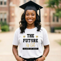 Graduation The Future is Lit Class Of White & Gold