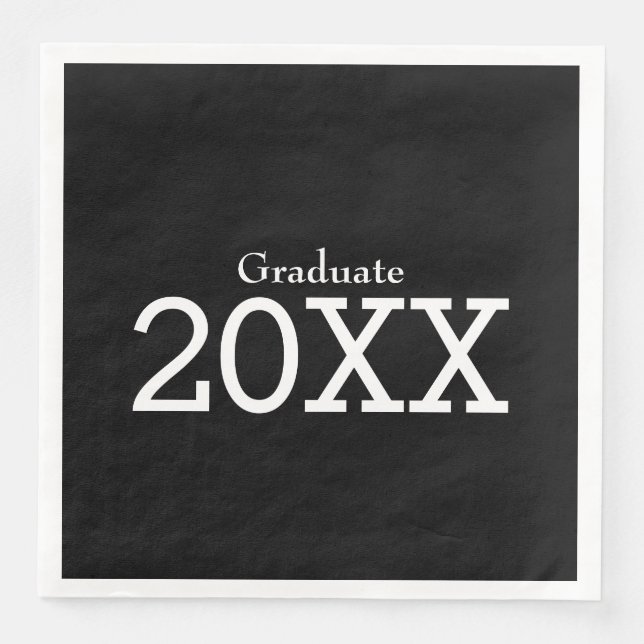 Graduation Theme Black Paper Napkin (Front)
