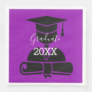 Graduation Theme Violet Paper Napkin