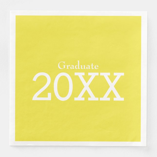 Graduation Theme Yellow Paper Napkin (Front)