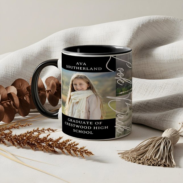 Graduation Then & Now Grad Photo Collage Keepsake Mug (Graduation Then & Now Grad Photo Collage Keepsake Mug)