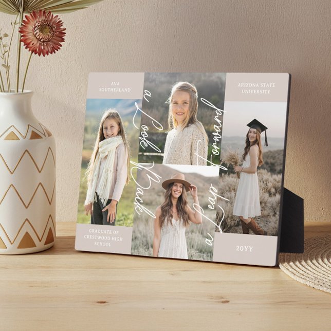 Graduation Then & Now Grad Photo Collage Keepsake Plaque (Graduation Then & Now Grad Photo Collage Keepsake Plaque)