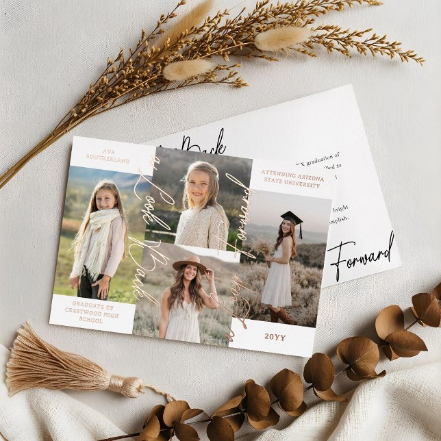 Graduation Then & Now Photo Collage Announcement (Graduation Then & Now Photo Collage Announcement)