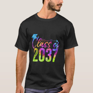 Graduation Tie Dye Her Him Class Of 2037 Senior Gr T-Shirt