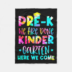 Graduation Tie Dye Kindergarten Here We Come Fleece Blanket