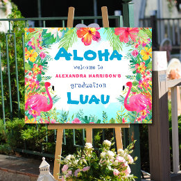 Graduation Tropical Aloha Luau Party Welcome Garden Sign