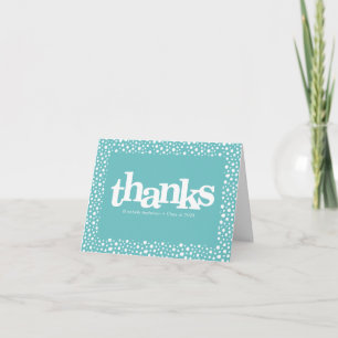 Graduation turquoise blue bold modern typography thank you card