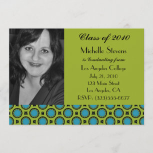 graduation turquoise green invitation