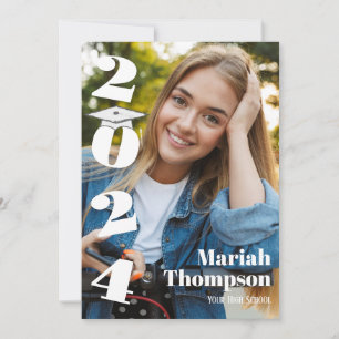 Graduation Typography Photo Class Of 2023 Orange Invitation