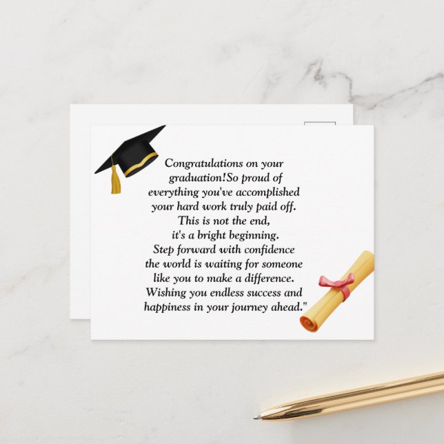  Graduation- Universal Design for all ages Postcard (Front/Back In Situ)