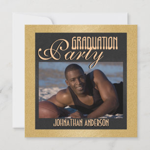 Graduation vintage retro filter photo elegant mens invitation