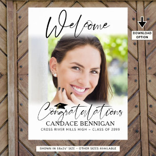 Graduation Welcome 1 Photo Script Congratulations Poster