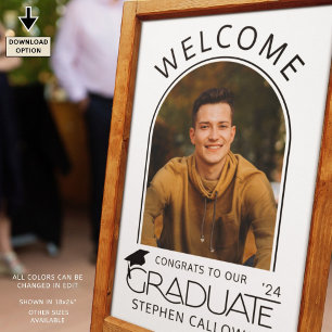 Graduation Welcome Arch Photo Congrats Graduate Poster