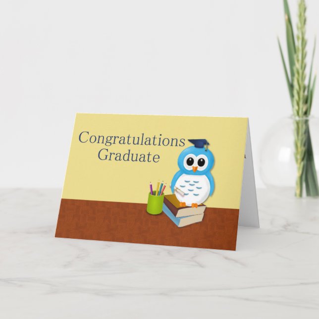 Graduation wise owl card (Front)
