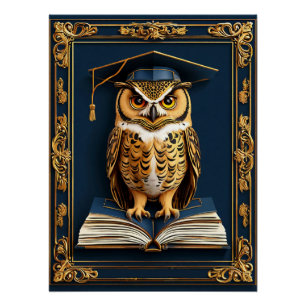 Graduation Wishes Owl 🎓🦉✨📚 Poster