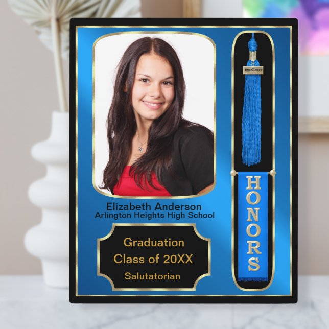 Graduation With Honors Photo Plaque Blue (Creator Uploaded)