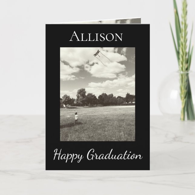 Graduation Woman Follow Your Dreams Verse Card (Front)