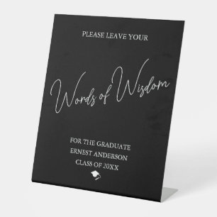Graduation Words of Wisdom Personalised Tabletop Pedestal Sign