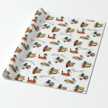 Graduation Wrapping Paper Ducks in Caps