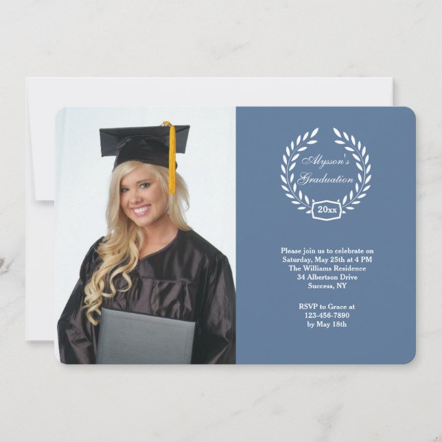 Graduation Wreath Photo Invitation (Front)