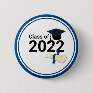Graduation year elegant class of 2022   6 cm round badge
