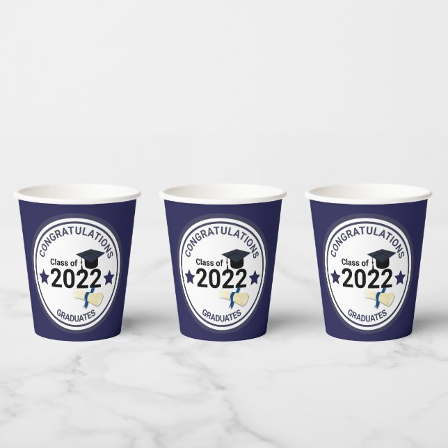 Graduation year elegant class of 2022  paper cups (Multi)