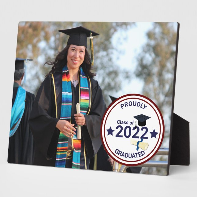 Graduation year elegant class of 2022 photo  plaque (Side)
