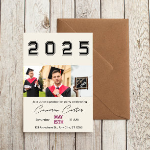 Graduation Year Photo Collage Invitation