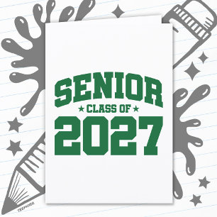 Graduation Year School Green Senior Class of 2027 Card