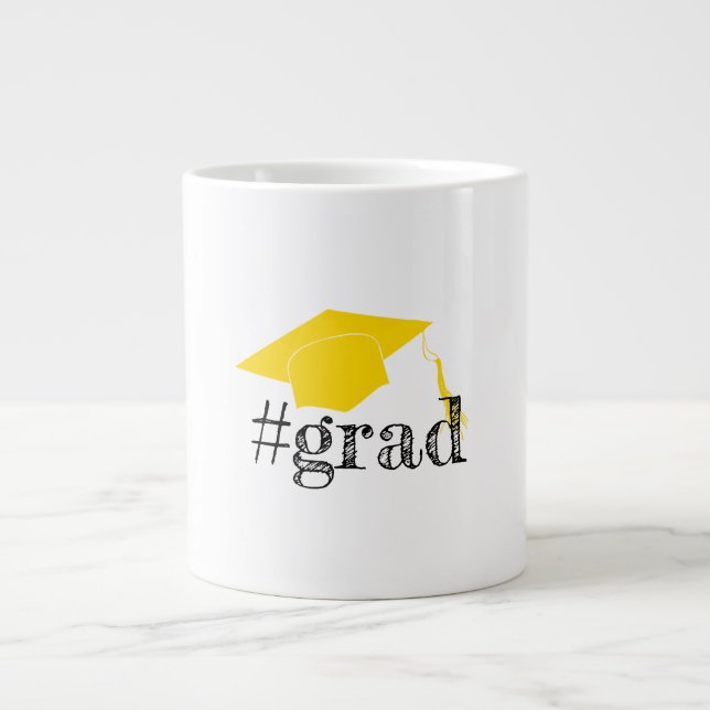 Graduation Yellow Hat Large Coffee Mug (Front)