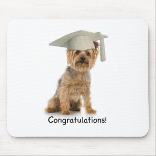 Graduation Yorkie Congratulations Mouse Pad
