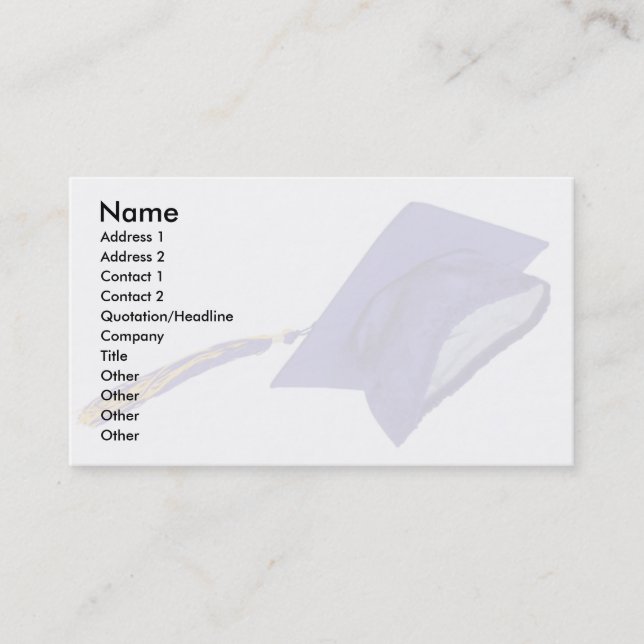 GraduationMortar, Name, Address 1, Address 2, C... Calling Card (Front)