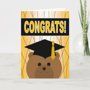 Graduations Congratulations - Cute Bear Graduate Card