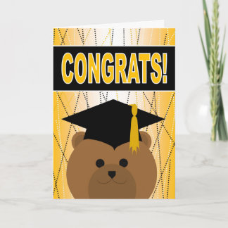 Graduations Congratulations - Cute Bear Graduate Card