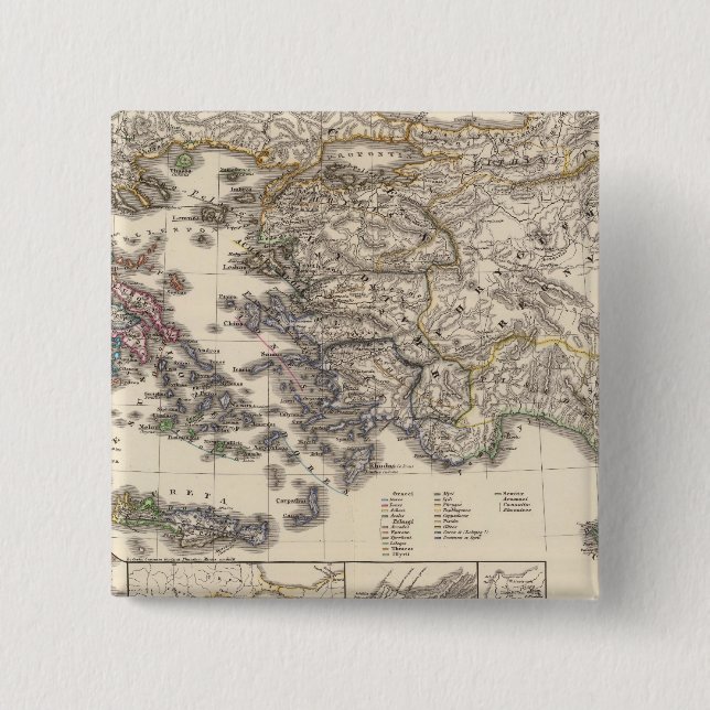 Graecia tempore migrationis doricae 15 cm square badge (Front)