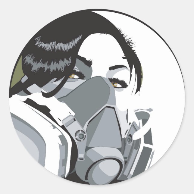 graf mask round stickers (Front)